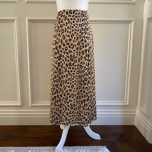 NEW WITH TAGS OAK + FORT Leopard midi skirt